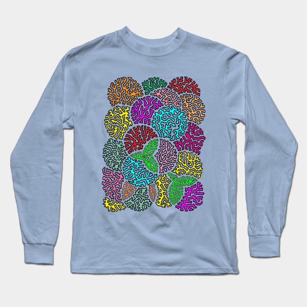 Overlapping Circles Long Sleeve T-Shirt by NightserFineArts